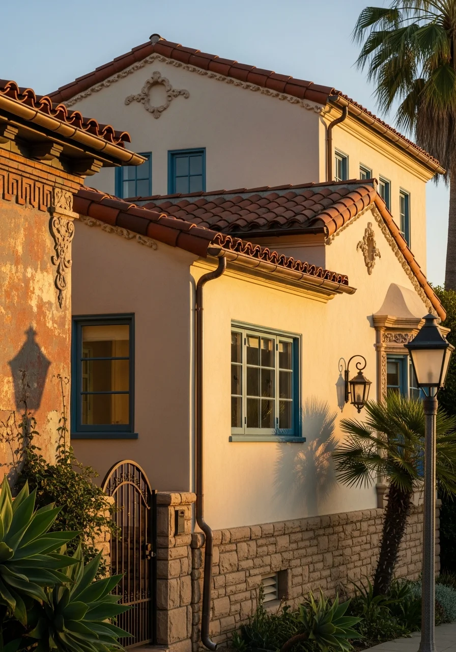 Hollywood home detail showing period architecture and professional property maintenance.